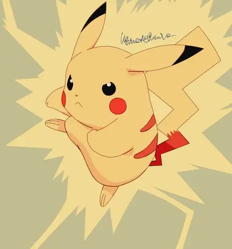 求一张皮卡丘放电静态图(那种尾巴发光,马上就要)