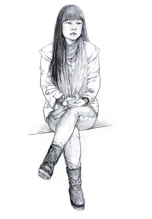 素描全身像|插画|像素画|啄木虫_原创作品-站酷zcool