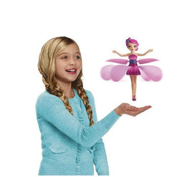 美丽小飞仙女芭比娃娃自动感应飞天小仙女梦幻芭比娃娃悬浮直升机感应