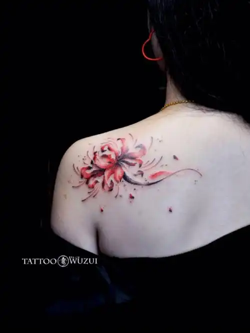 济南悟罪纹身彼岸花永不凋零的花