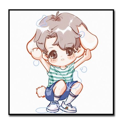 tfboys王源数字油画q版可爱动画人物定制填色填充画客厅房间挂画