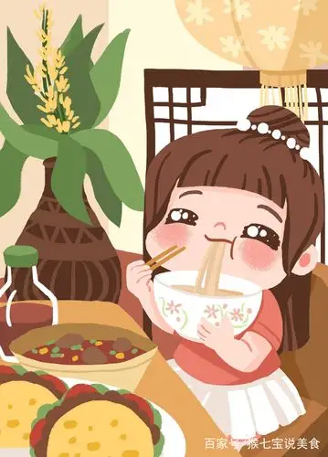 很有年味的美食插画,浓浓的温馨感