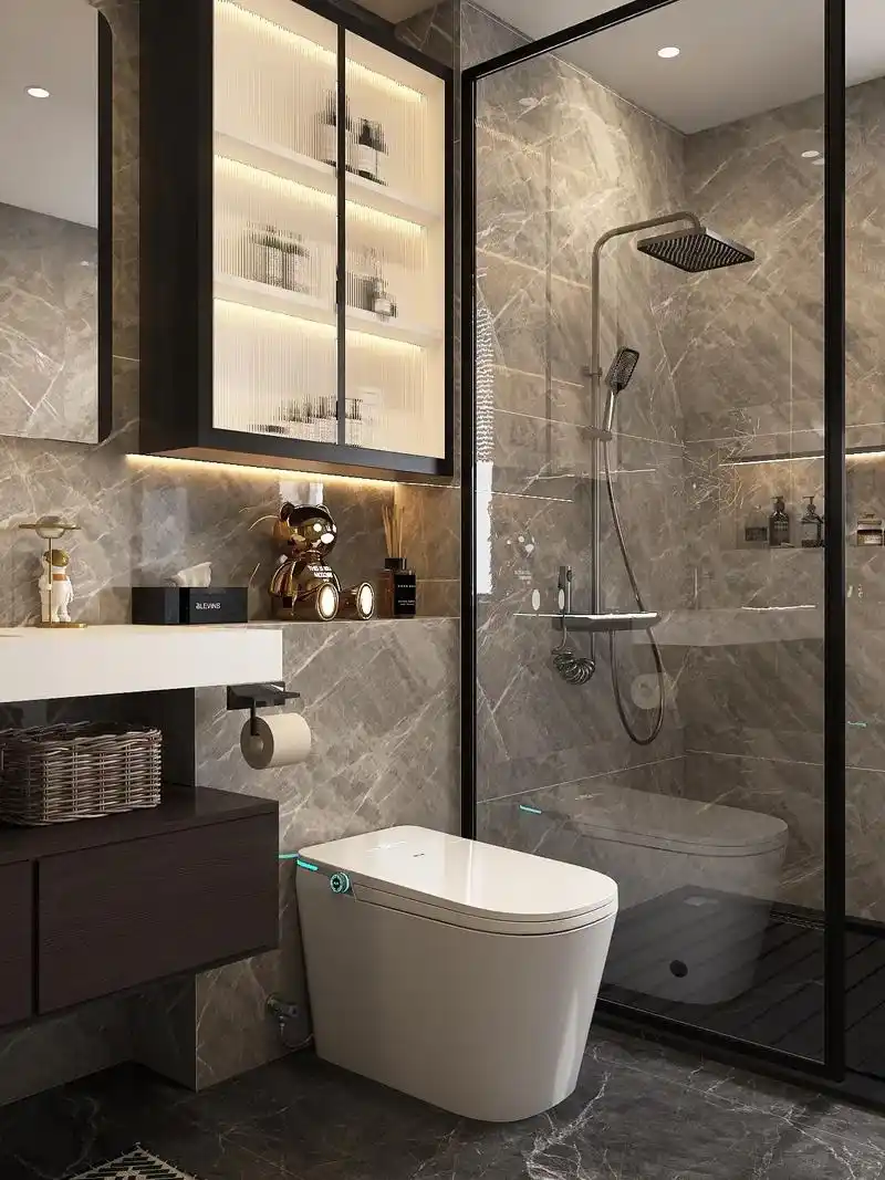 轻奢治愈的酒店风浴室78搭配智能马桶好舒心