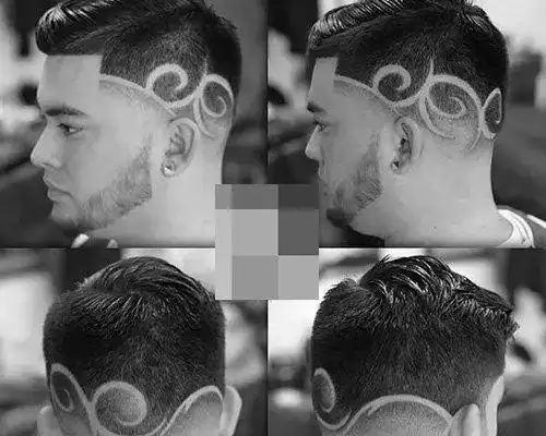 男生头发侧面刮图案发型释放你眼界的男生造型