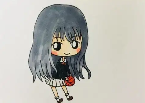 q版可爱二次元美少女简笔画步骤画法全身二次元美少女简笔画怎么画