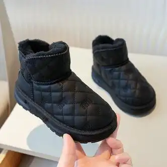 阿童木儿童雪地靴男童东北大棉靴2023新款秋冬季加绒男孩棉鞋防滑雪地