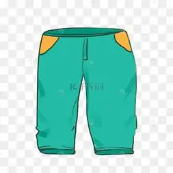 青绿色矢量卡通运动裤