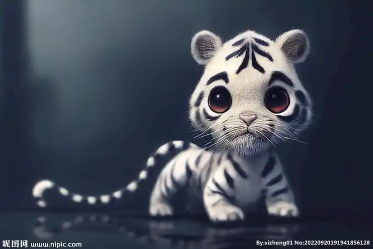 长尾巴的白色小老虎