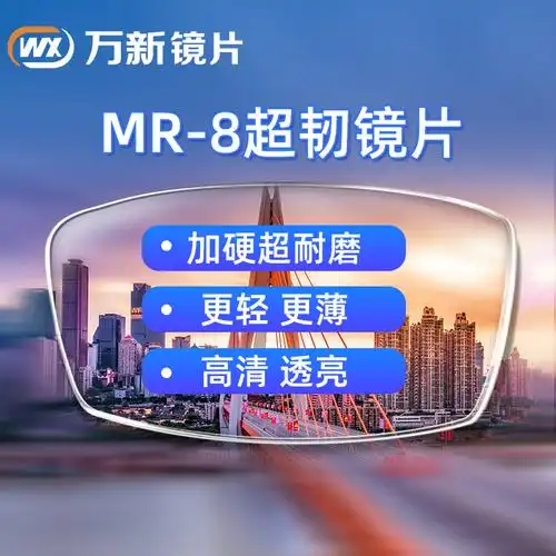 60mr-8树脂非球面防蓝光镜片网上实体店近视眼镜片优惠券