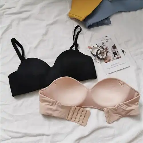 yunwuxin春季韩版抹胸一片式聚拢无钢圈内衣胸罩内搭裹胸收副乳薄款