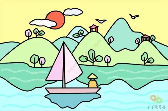 小学生一年级风景简笔画