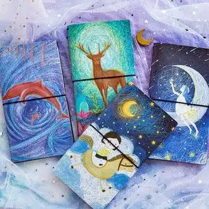 包邮纸墨tn旅行手帐本 星空系列 日式创意pu皮笔记本 长款记事本