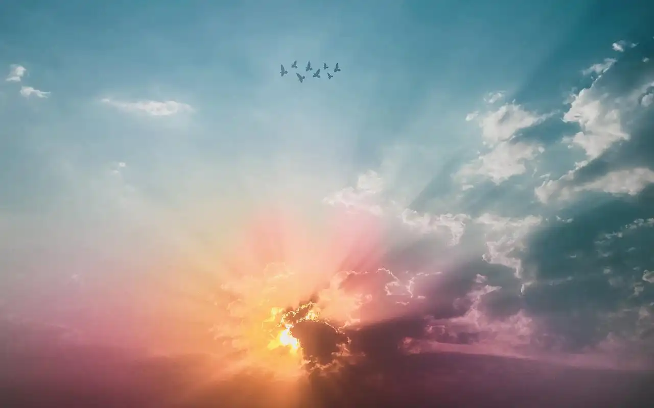 唯美意境夕阳美景图片桌面壁纸