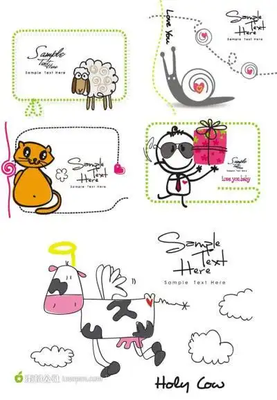 手绘插画 矢量素材 平面广告设计