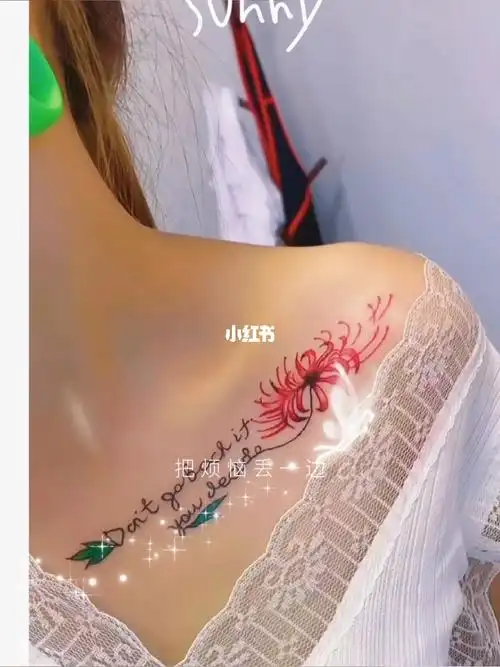 最美锁骨纹身图案