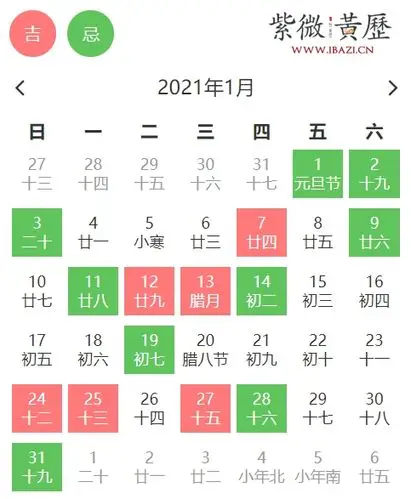 2021年1月这些旺运黄道吉日请签收!