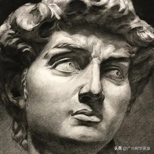 嘉嘉的这幅大卫石膏素描灌注了她多个日夜的心血,那满腔创作的热忱,使