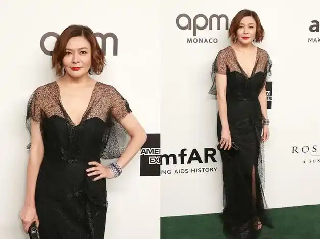 关之琳穿黑裙气场全开丰满身材自带凹凸感化浓妆更有韵味