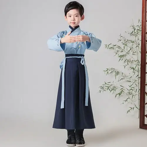 男童汉服襦裙古风风中国风小男孩国学套装儿童唐装