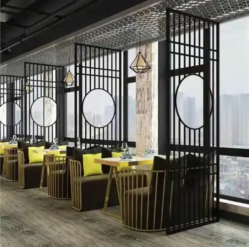 工业风铁艺餐厅装饰墙火锅烧烤饭店卡座隔断包间简约围栏隔墙屏风款式