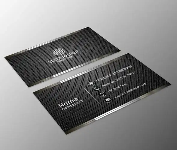 psd个性黑色金属名片设计模板下载