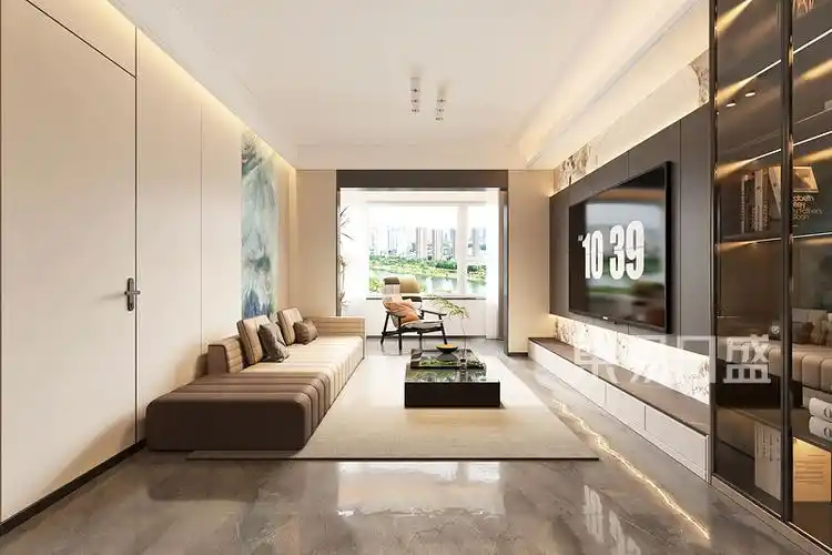 >首页>装修案例>万科城120平米现代轻奢风格装修设计效果图>更多客厅