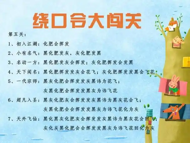 绕口令大闯关黑化肥挥发灰会挥发灰化肥挥发