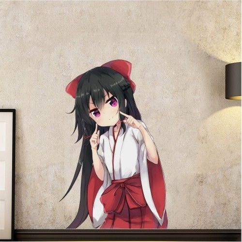 可爱漫画人物彩色墙画动漫纸二次元