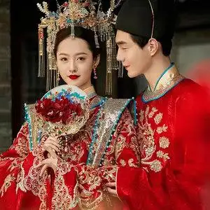 头饰中式流苏步摇红色造花液套装古装发饰礼服结婚配饰女￥79￥158(0