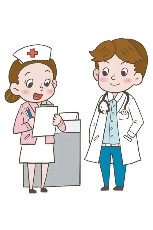 医生女护士卡通插图微笑的护士医护人员卡通手绘艾滋病传播宣传知识