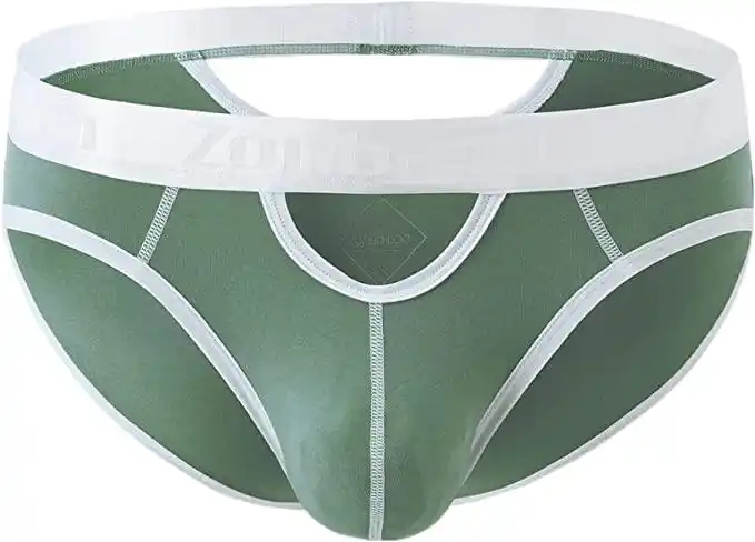 zonbailon 男士性感凸起增强型三角裤前开口袋光滑低腰