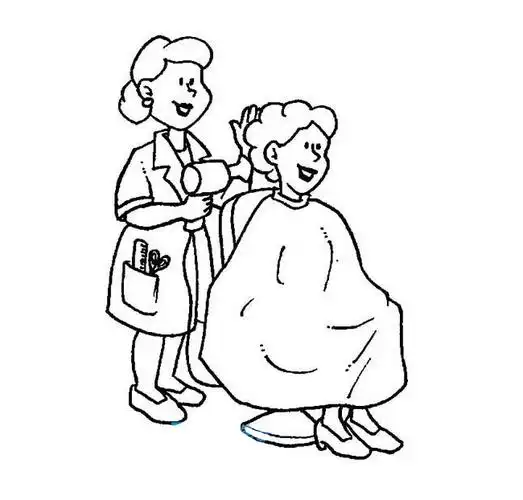 理发店理发简笔画