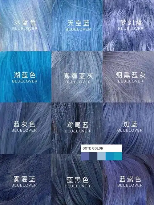 高级蓝色系潮酷女孩必备的小众发色