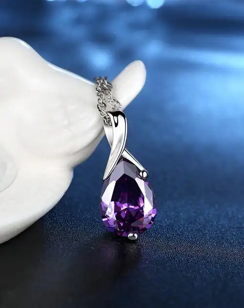 芭莎925银紫色星空时尚吊坠(配银链)