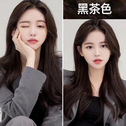 黑茶色染发剂膏潮发型宝哥2021流行色显白女植物纯自己在家染头发