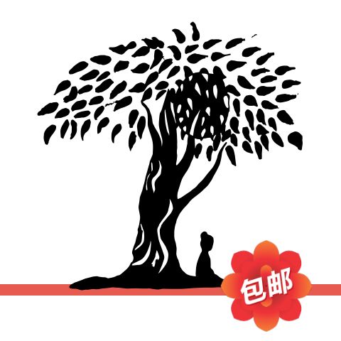 瑜伽菩提树打坐墙贴画馆房佛教背景墙玻璃门窗镂空装饰自粘墙贴纸