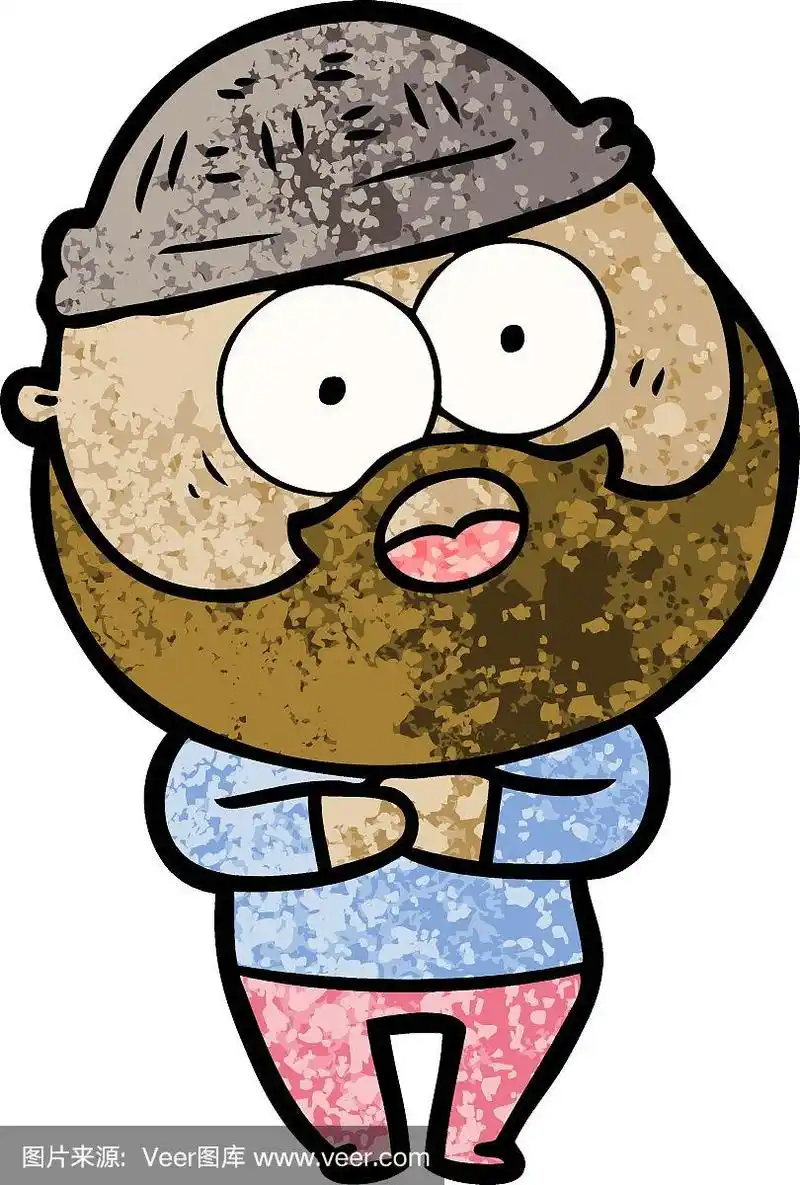 卡通有胡子的男人