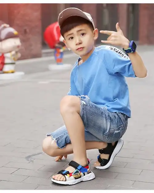 男孩凉鞋1015岁男童夏季中大童1213初中学生党魔术贴14青少年沙滩鞋5