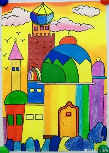 画图片 彩色城堡怎么画房子简笔画城堡彩色漂亮的城堡简笔画教程图片