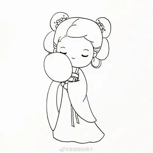 汉服小姑娘简笔画教程