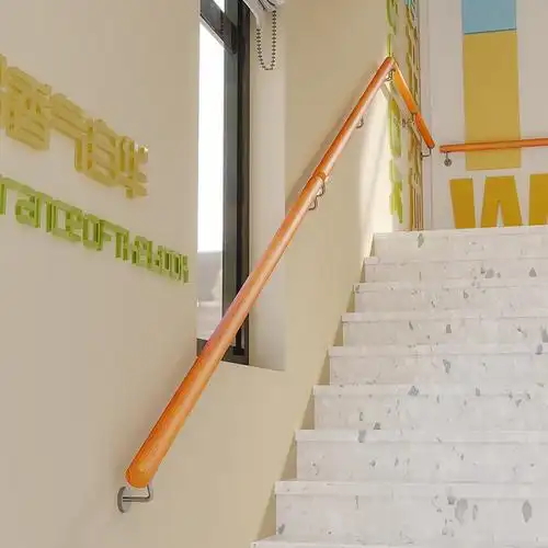 欧式靠墙楼梯扶手实木别墅阁楼室内老人防滑拉手家用幼儿园走廊扶