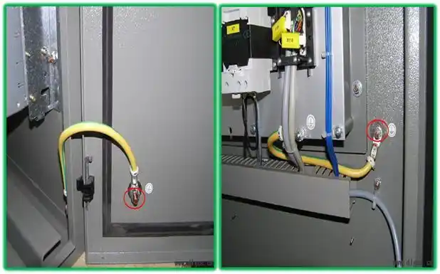 ③门上的接地处(红圈处)要加"抓垫",防止因为油漆的问题而接触不好