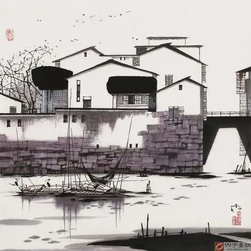 【已售】苗雨 四尺斗方《忆江南》辽宁工美教授 师从吴冠中