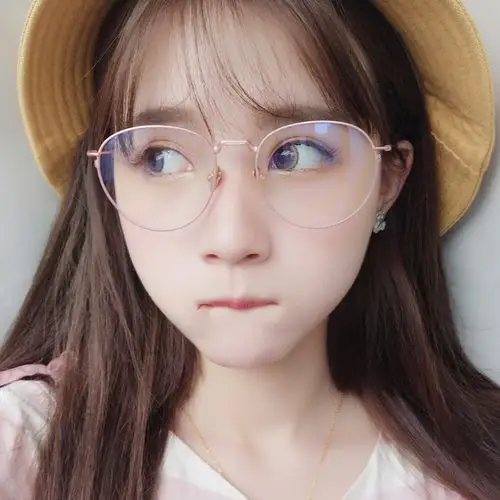 近视眼镜框女 圆框_复古可爱学院风学生金属圆框装嫩眼睛架网红女粉色