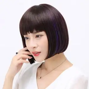 假发女短发夏季圆脸波波头真人发丝全头套真发全真自然少女短直发