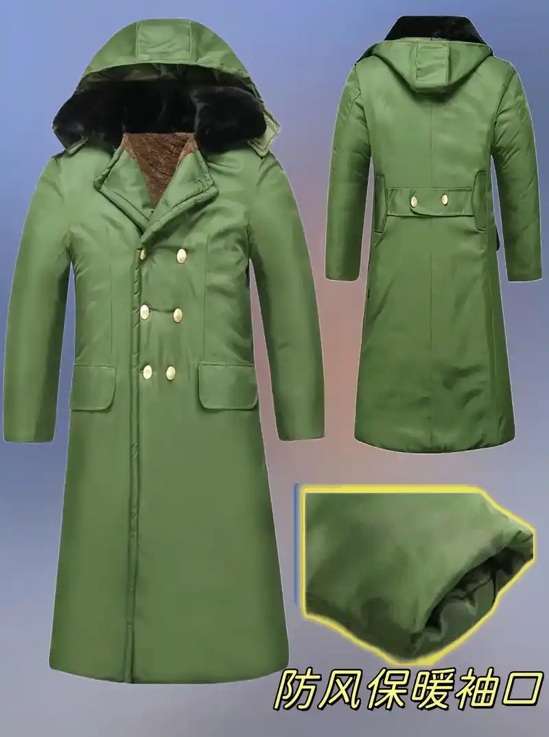 冬季必备!加厚加长个性棉大衣