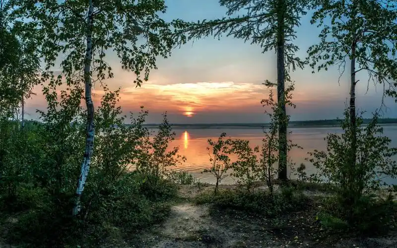 日落湖灌木丛壁纸高清原图下载,日落湖灌木丛壁纸,高清图片,壁纸,自然