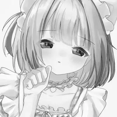 可爱超萌头像动漫女生黑白图片