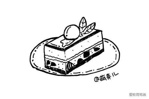 甜品简笔小插画