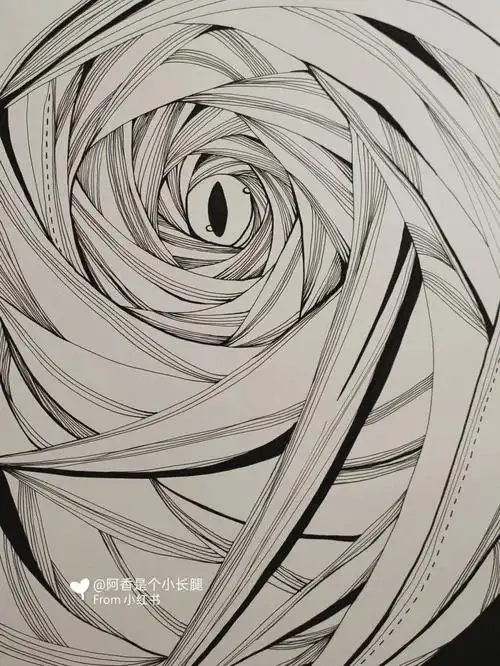 临摹线条画装饰画附带过程